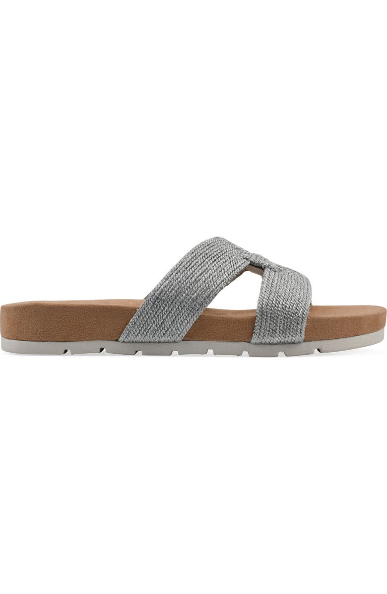 CLIFFS BY WHITE MOUNTAIN Tindra Slide Sandal, Alternate, color, Silver Raffia