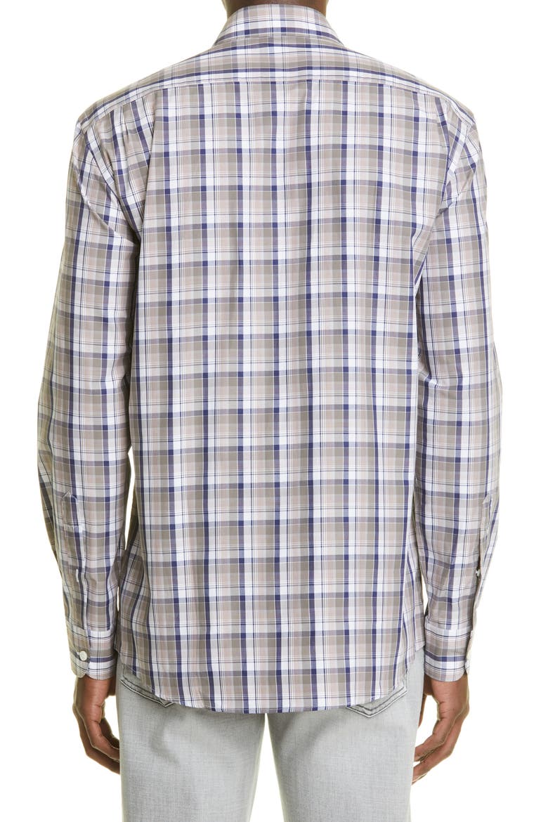 Centoquaranta Twill Button-Up Shirt, Alternate, color, DK BLU CK