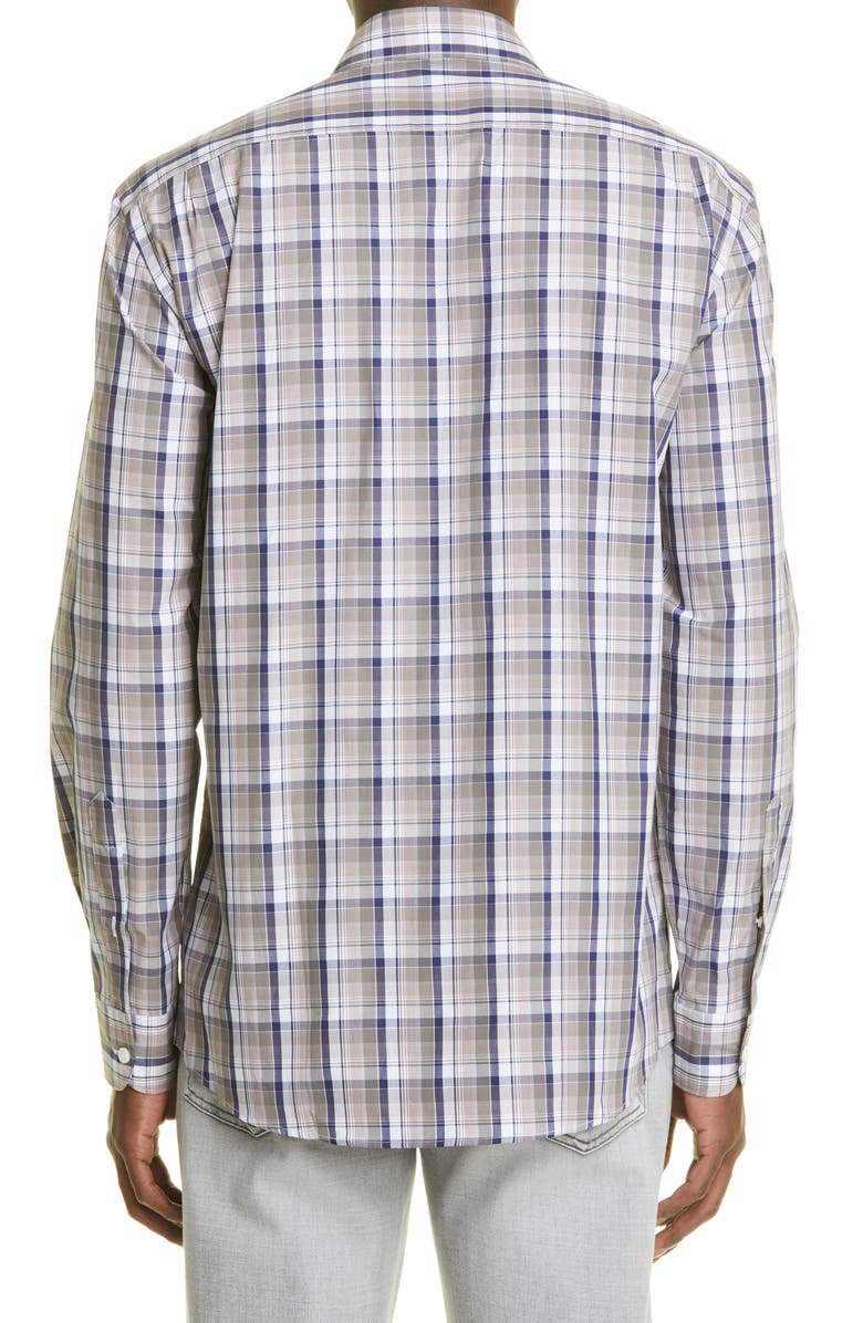ZEGNA Centoquaranta Twill Button-Up Shirt, Alternate, color,