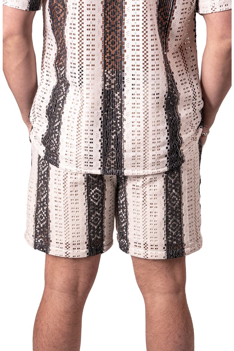 Stripescream White Stretch Cotton Shorts, Alternate, color, WHITE