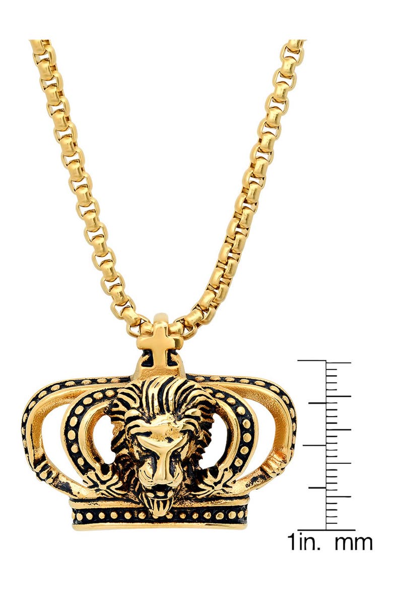 Crown Pendant Necklace, Alternate, color, GOLD