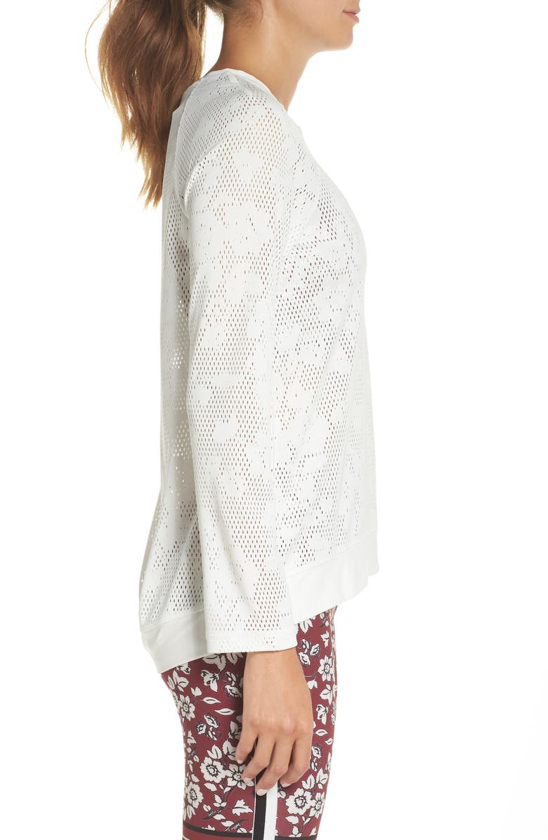 Kate Spade New York floral mesh top, Alternate, color,