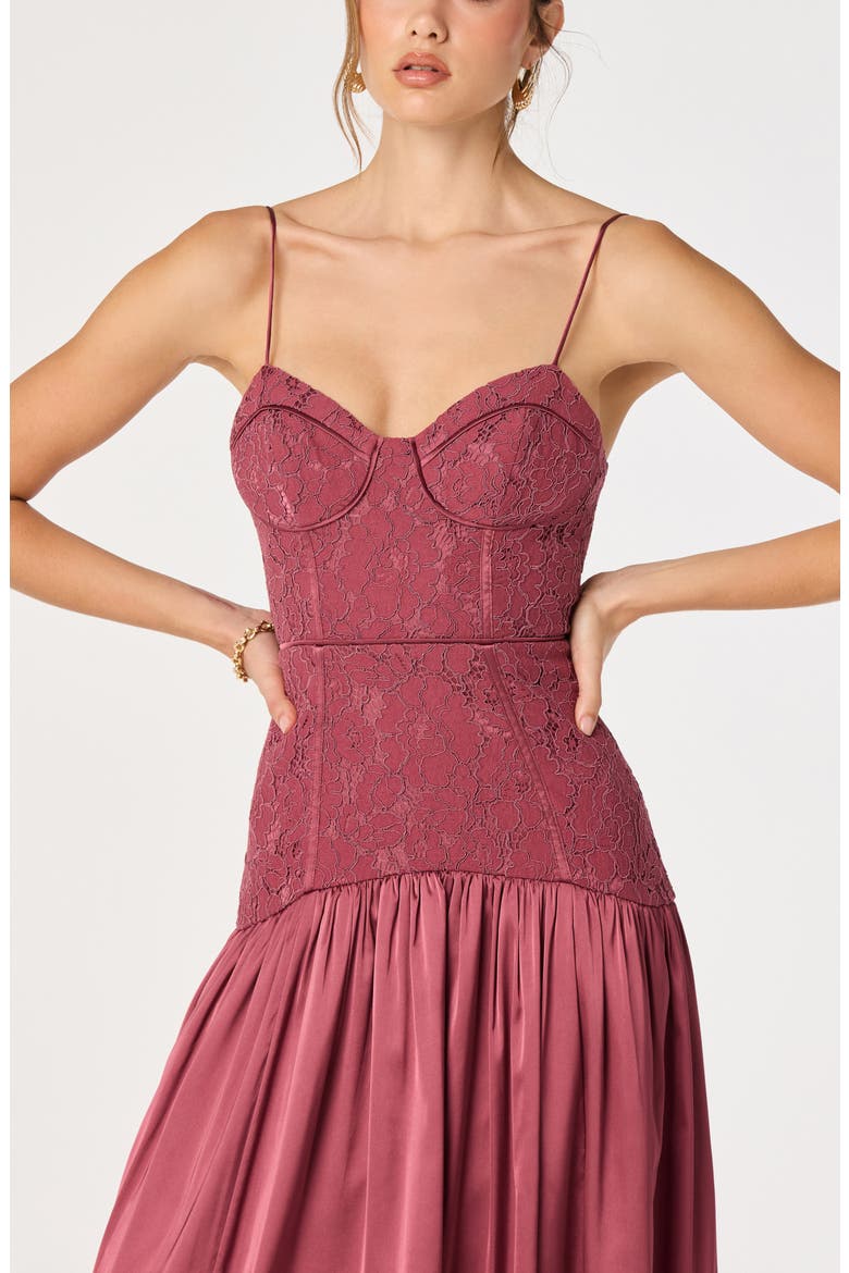 Kaylani Lace Bodice Maxi Dress, Alternate, color, MAUVE