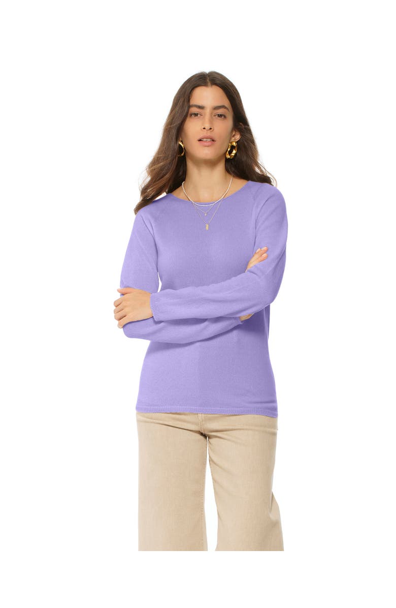 Monticelli Cashmere Ultralight Cashmere Raglan Crew Neck Sweater, Main, color, Lavender