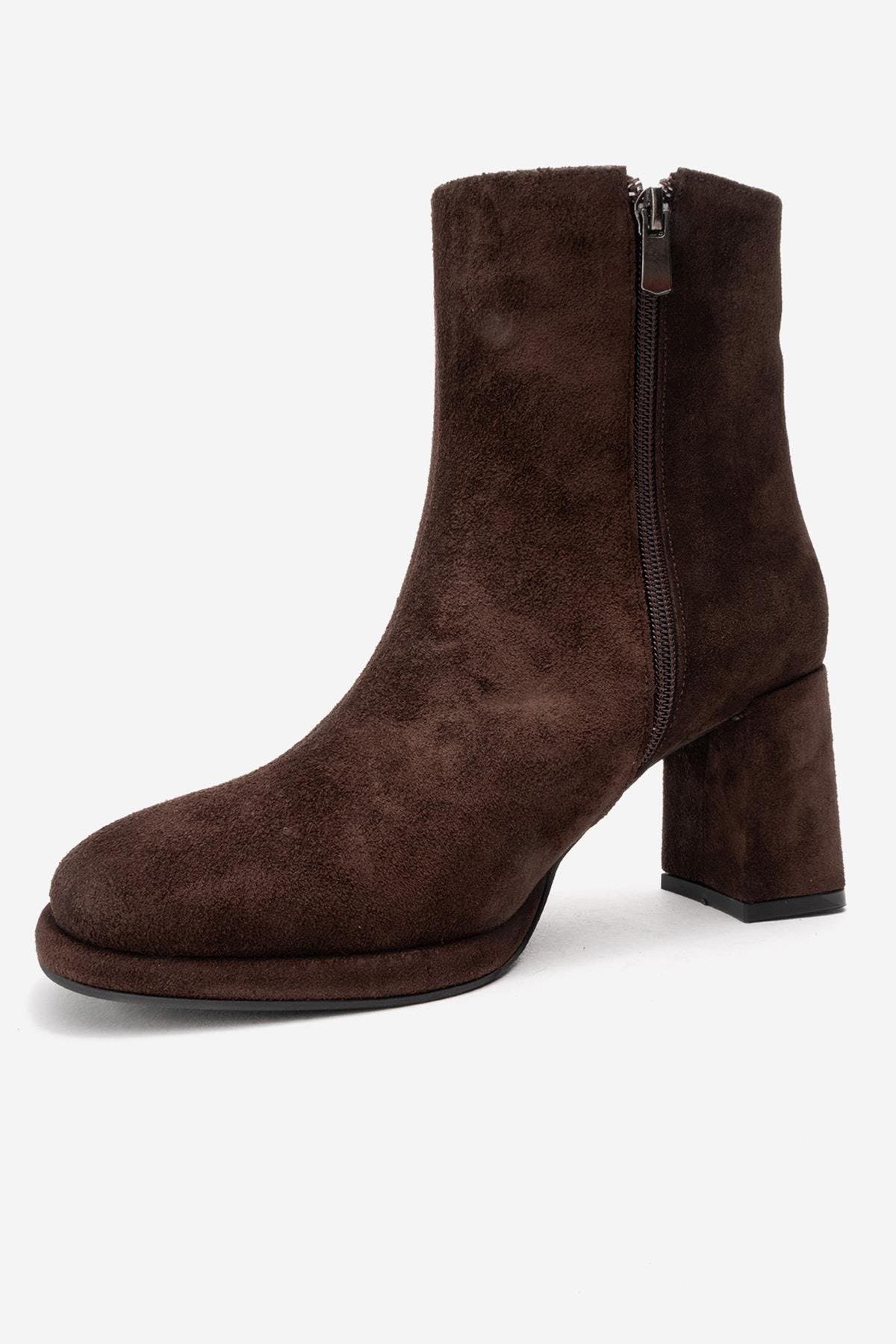 Forever & Always Shoes Napoli Leather Block Heel Boot, Alternate, color, Brown Suede