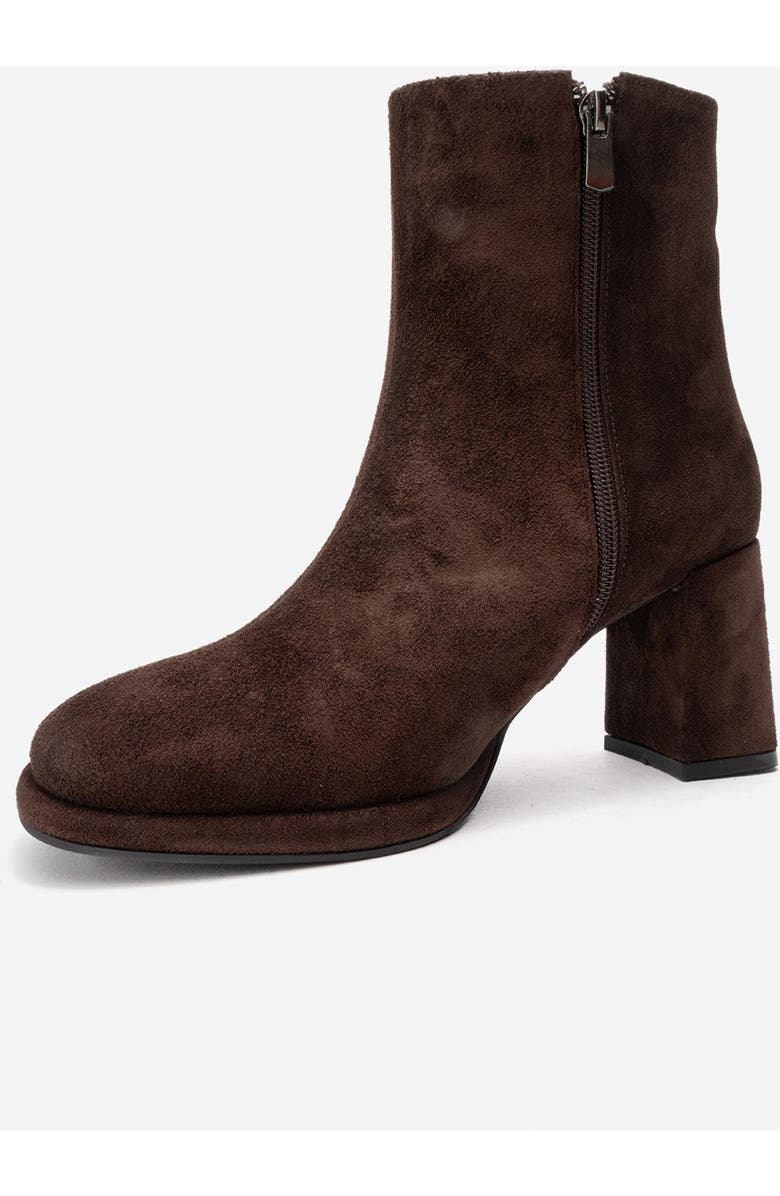 Forever & Always Shoes Napoli Leather Block Heel Boot, Alternate, color, Brown Suede