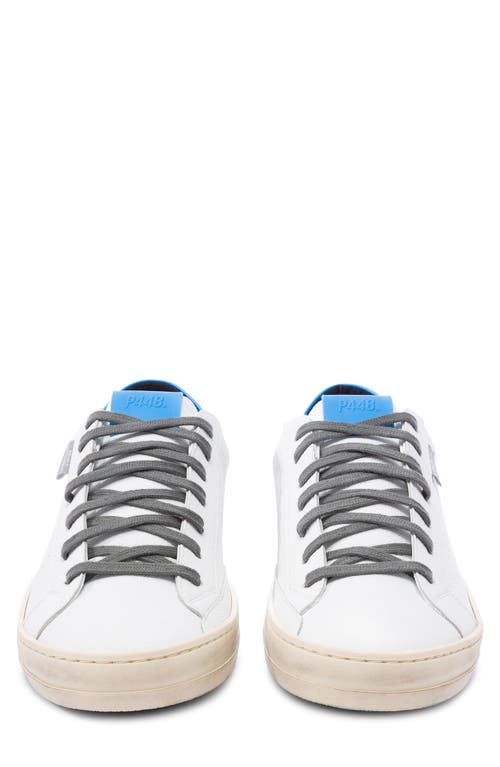 P448 John Sneaker In White/turquoise