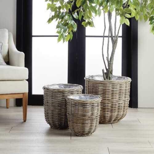 Napa Home & Garden Arlette Basket Planters Set Of 3 In Brown
