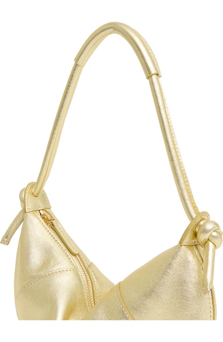 Mansur Gavriel Mini Fortuna Metallic Leather Hobo Bag, Alternate, color, Gold