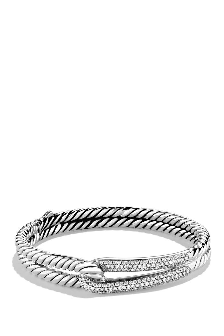 Labyrinth Single-Loop Bracelet with Diamonds, Main, color, DIAMOND