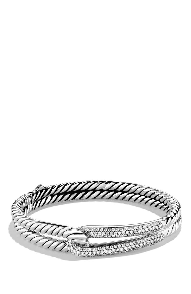 David Yurman Labyrinth Single-Loop Bracelet with Diamonds, Main, color, 