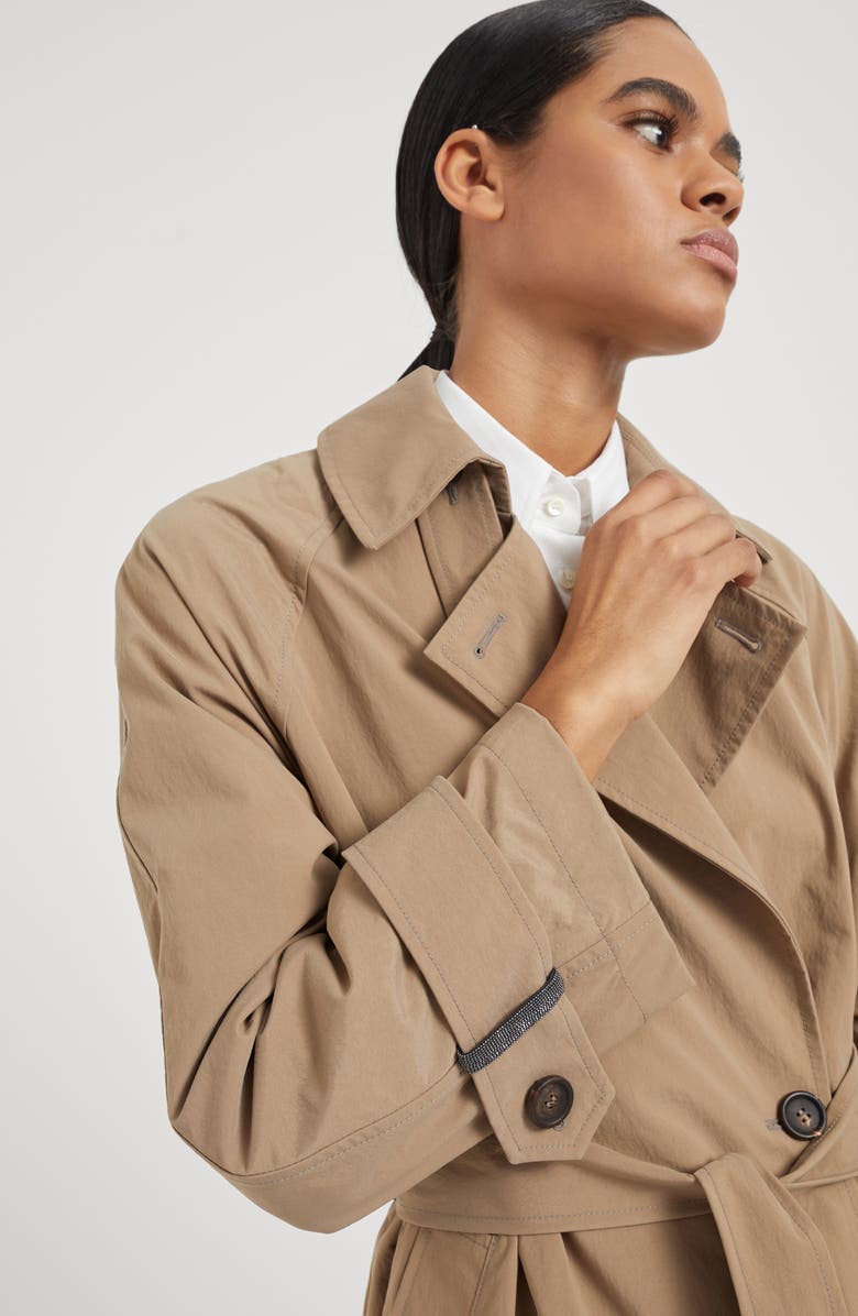 Brunello Cucinelli Techno canvas trench coat, Alternate, color, 