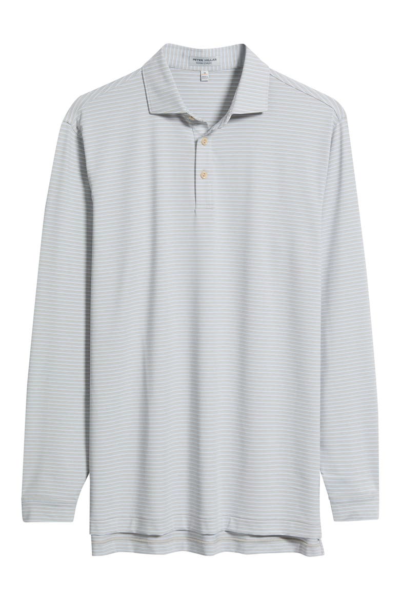 Merion Stripe Summer Comfort Long Sleeve Performance Jersey Polo, Alternate, color, BRITISH GREY