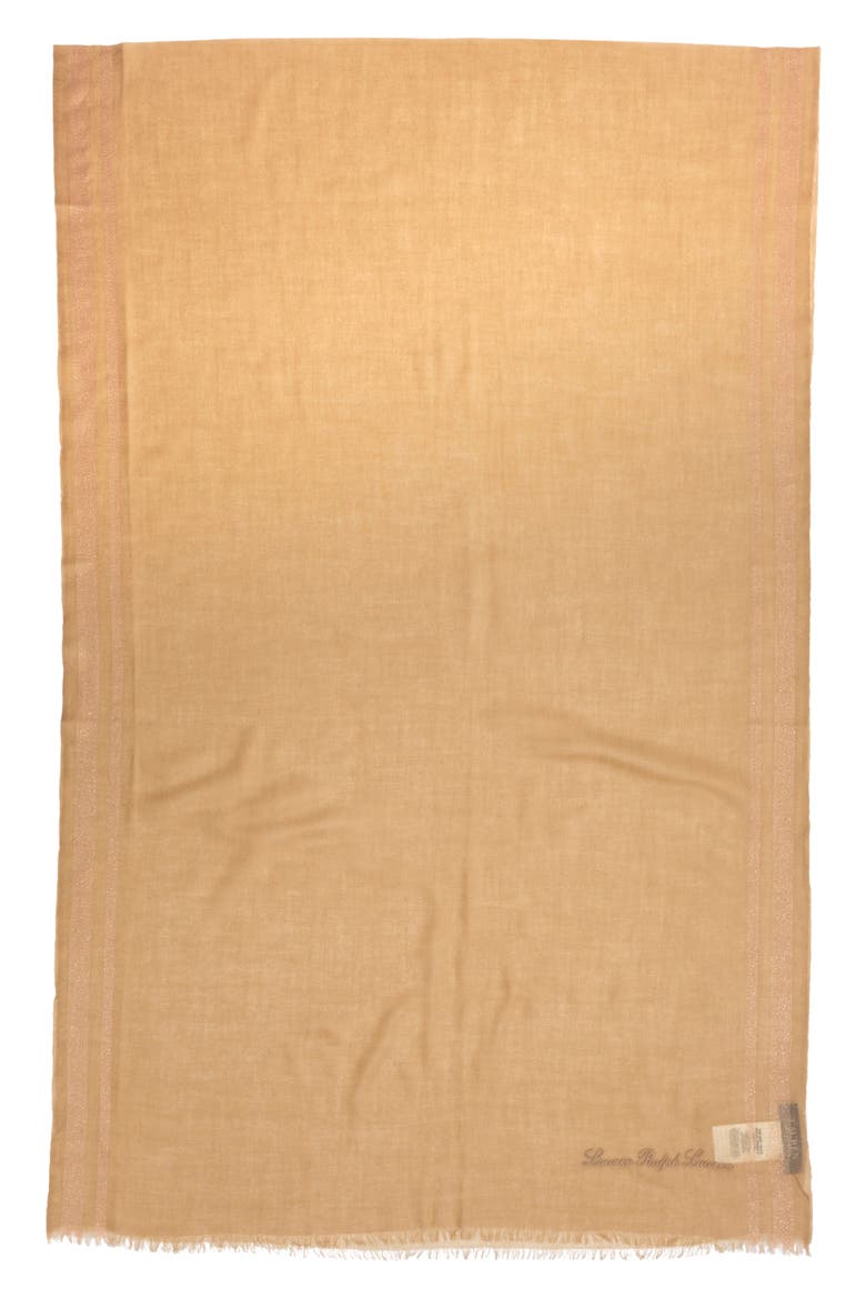 Lurex Stripe Wool Wrap, Alternate, color, LAUREN CAMEL
