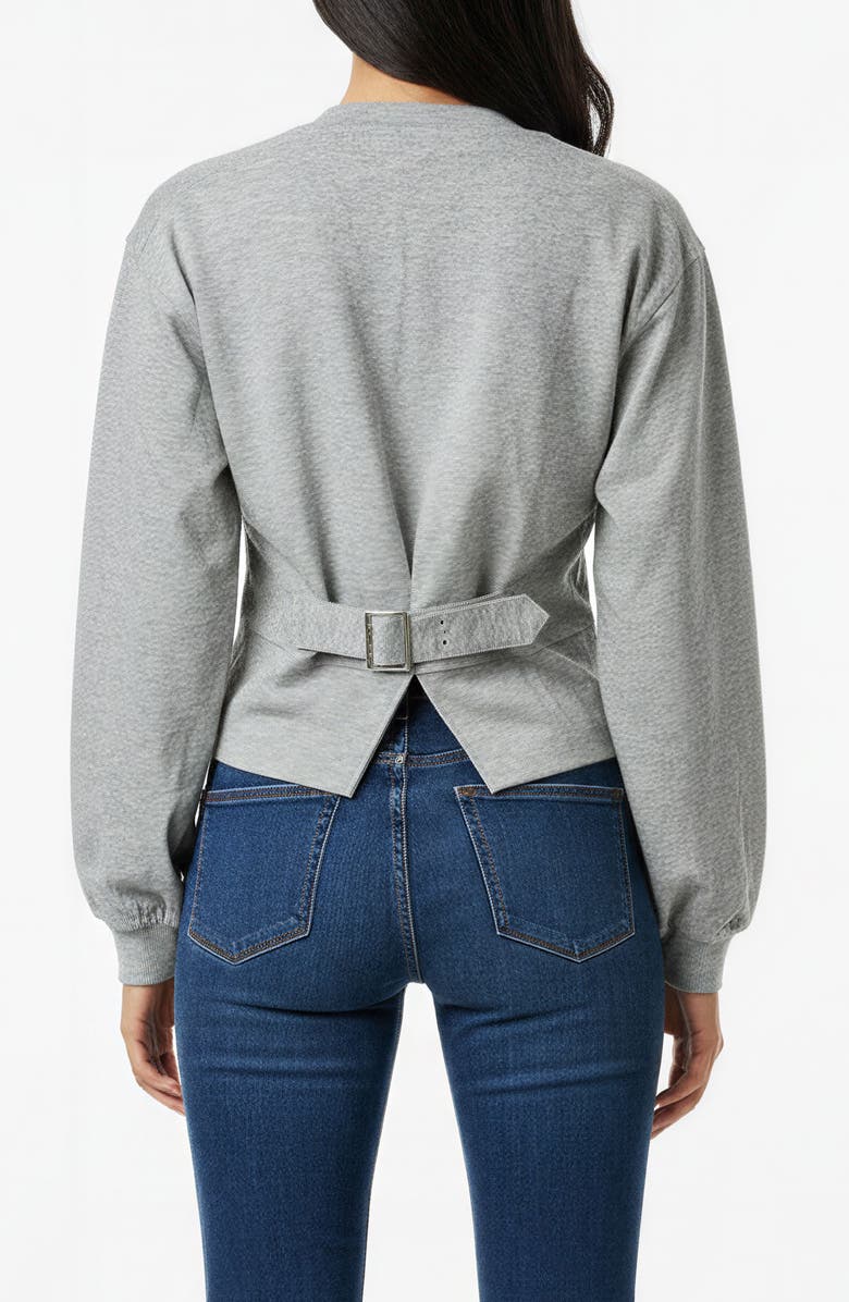BLUEGREY Back Buckle Pullover Sweater, Alternate, color, Heather Grey