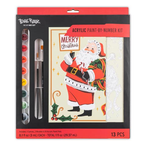 Acrylic Paint By Number Kit Santa