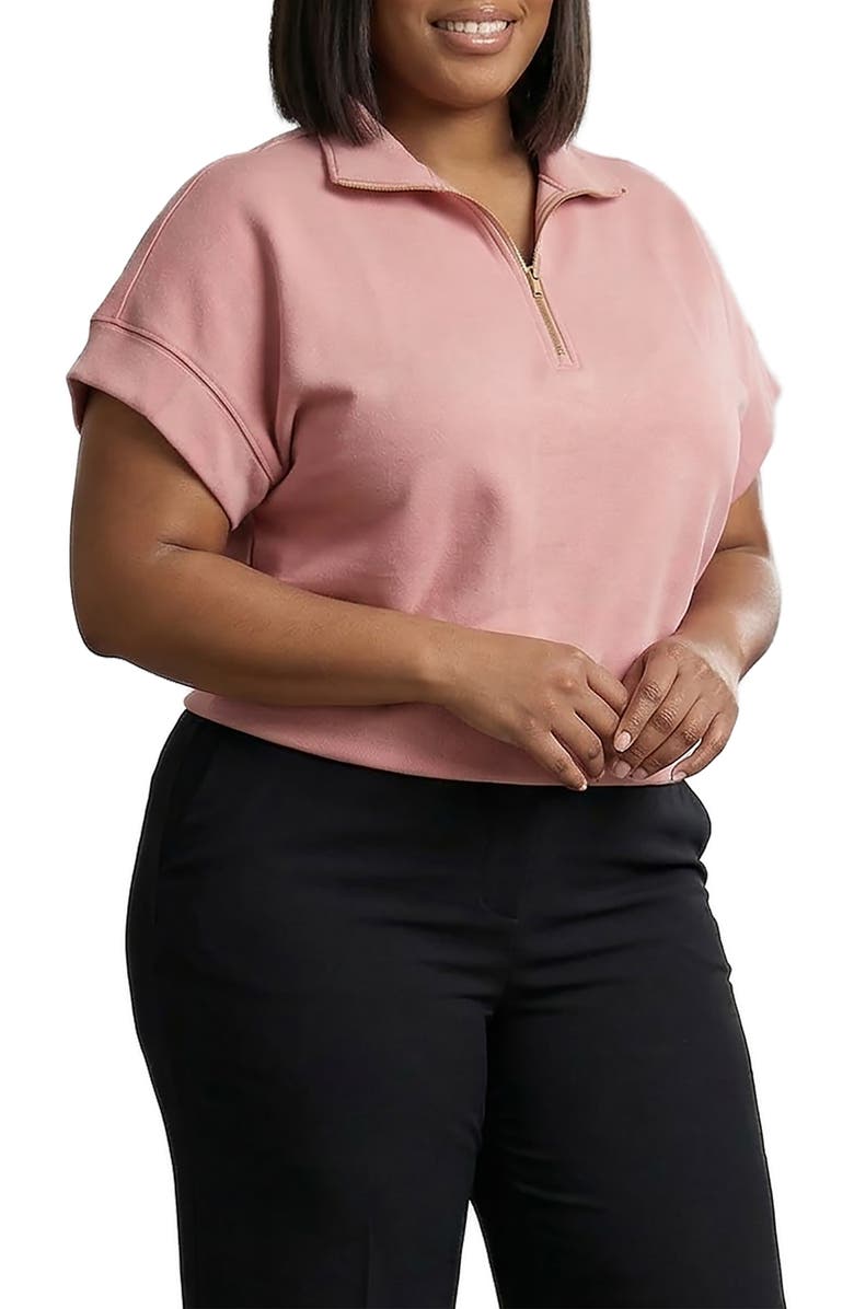 Standards & Practices Short Sleeve Half-Zip Top, Alternate, color, 