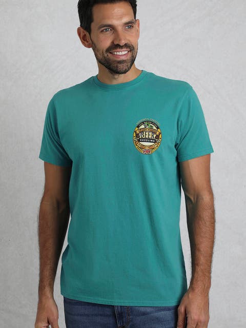 Beer Guzzling Back Print Artist T-Shirt