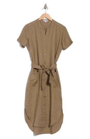 JAMES PERSE JAMES PERSE ELONGATED TIE WAIST SHIRTDRESS