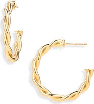 Sterling Forever Rikke Twisted Hoop Earrings