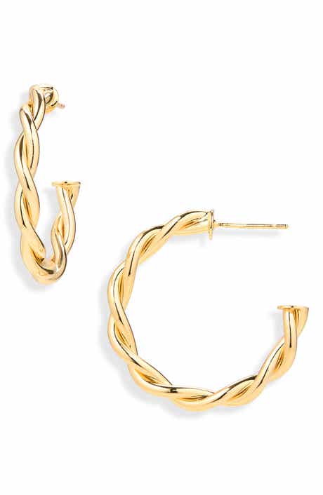 Sterling Forever Rikke Twisted Hoop Earrings