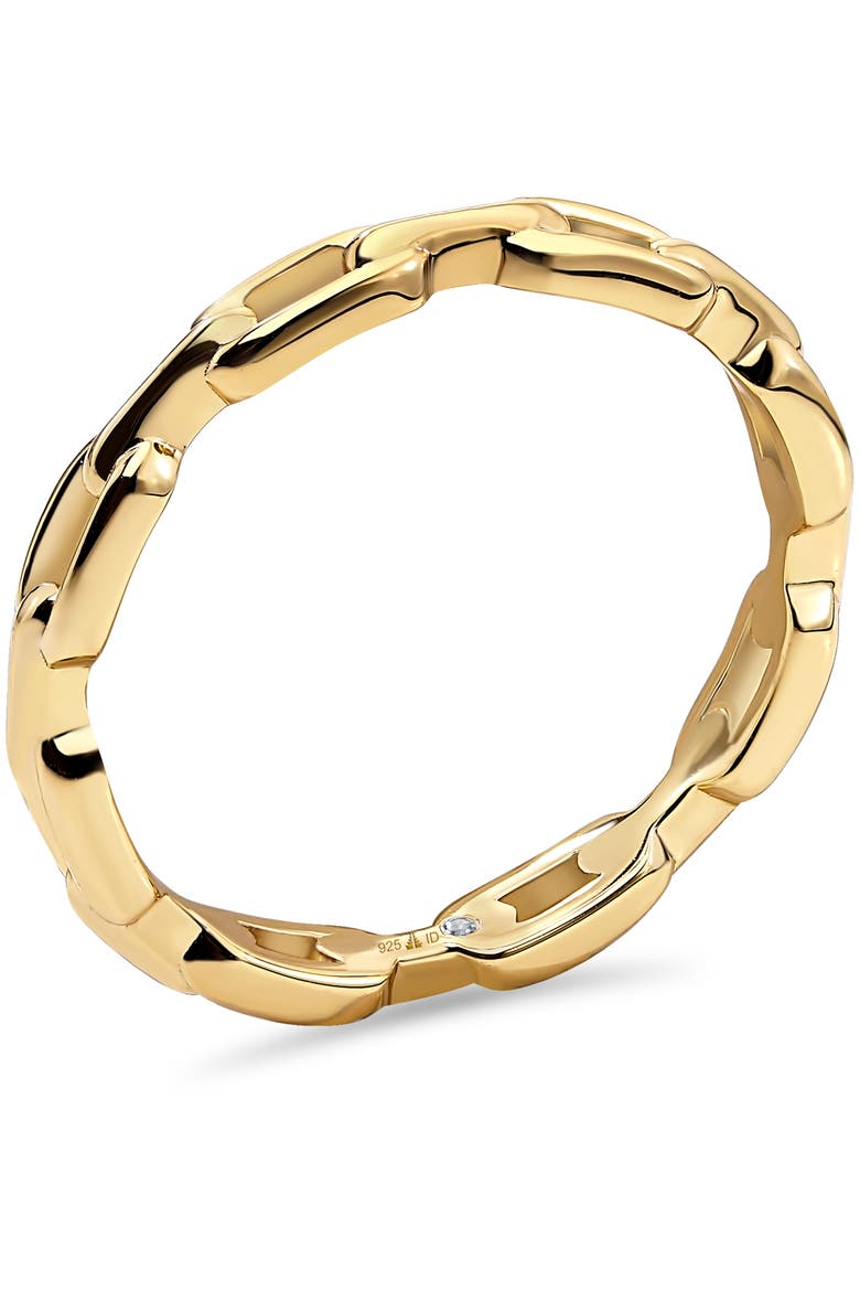 Cable Link Ring in Gold Plated Sterling Silver, Alternate, color, Yellow Gold