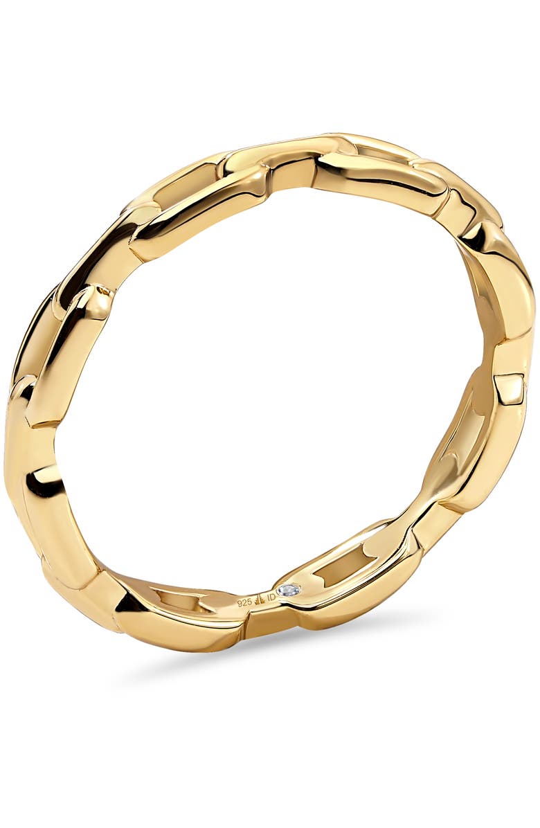 DEVATA Cable Link Ring in Gold Plated Sterling Silver, 3mm, Alternate, color, Yellow Gold