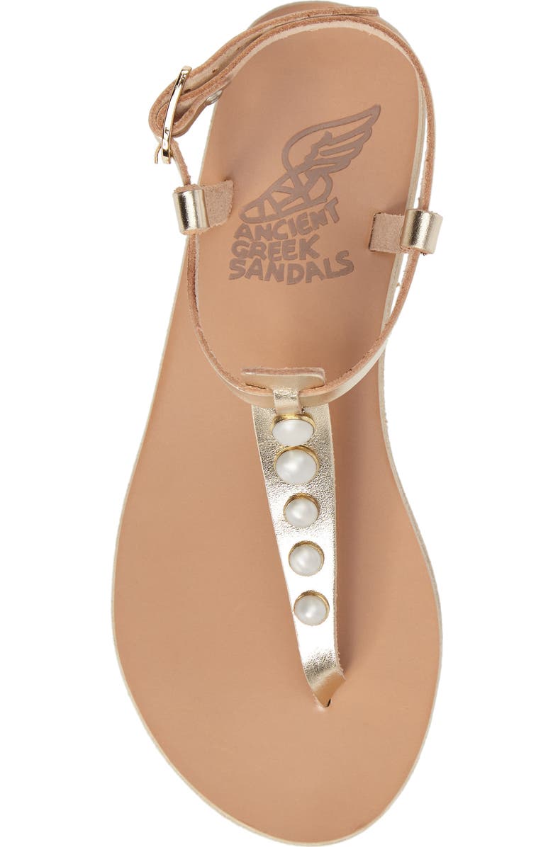 Ancient Greek Sandals Lito Imitation Pearl Embellished T-Strap Sandal, Alternate, color,
