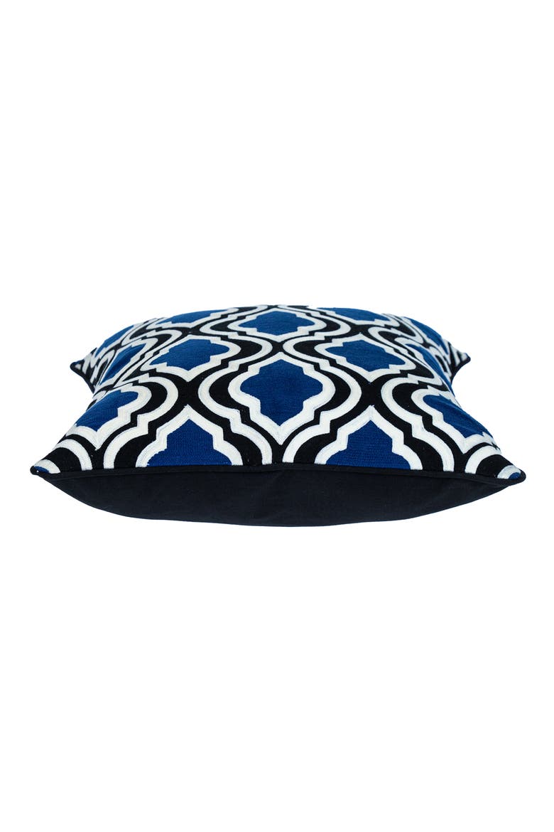 Muja Throw Pillow, Alternate, color, BLUE WHITE BLUE
