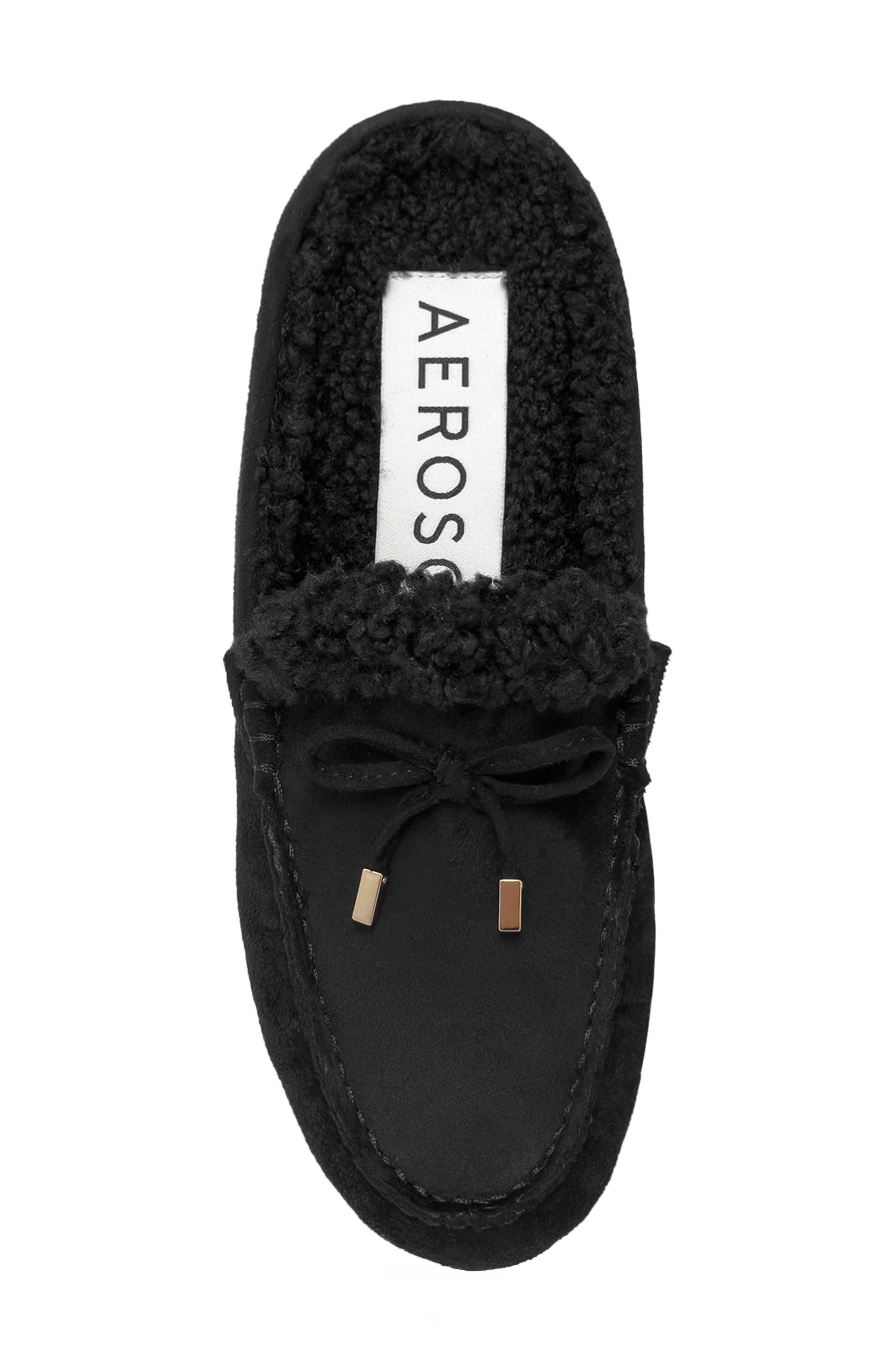 Aerosoles Dafina Faux Fur Mule, Alternate, color, Black Suede Shearling