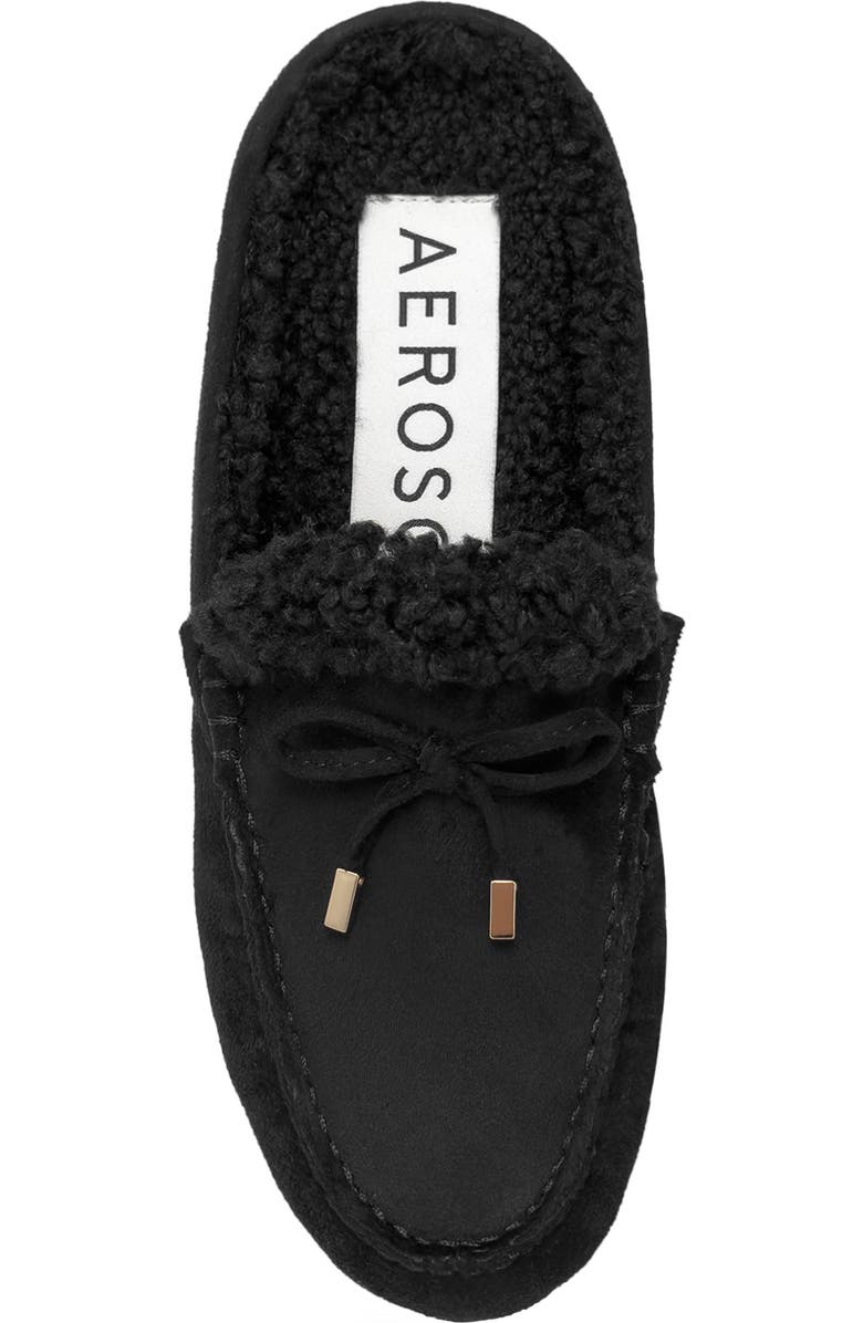 Aerosoles Dafina Faux Fur Mule, Alternate, color, Black Suede Shearling