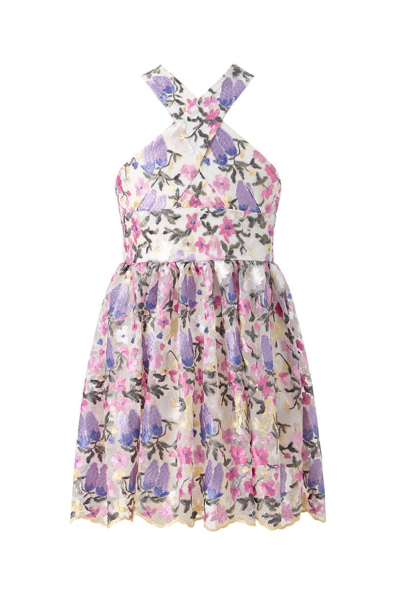 Mariah Embroidered Halter Neck Dress, Main, color, Floral