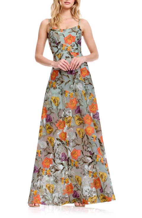 Umalina Embroidered Sleeveless Gown