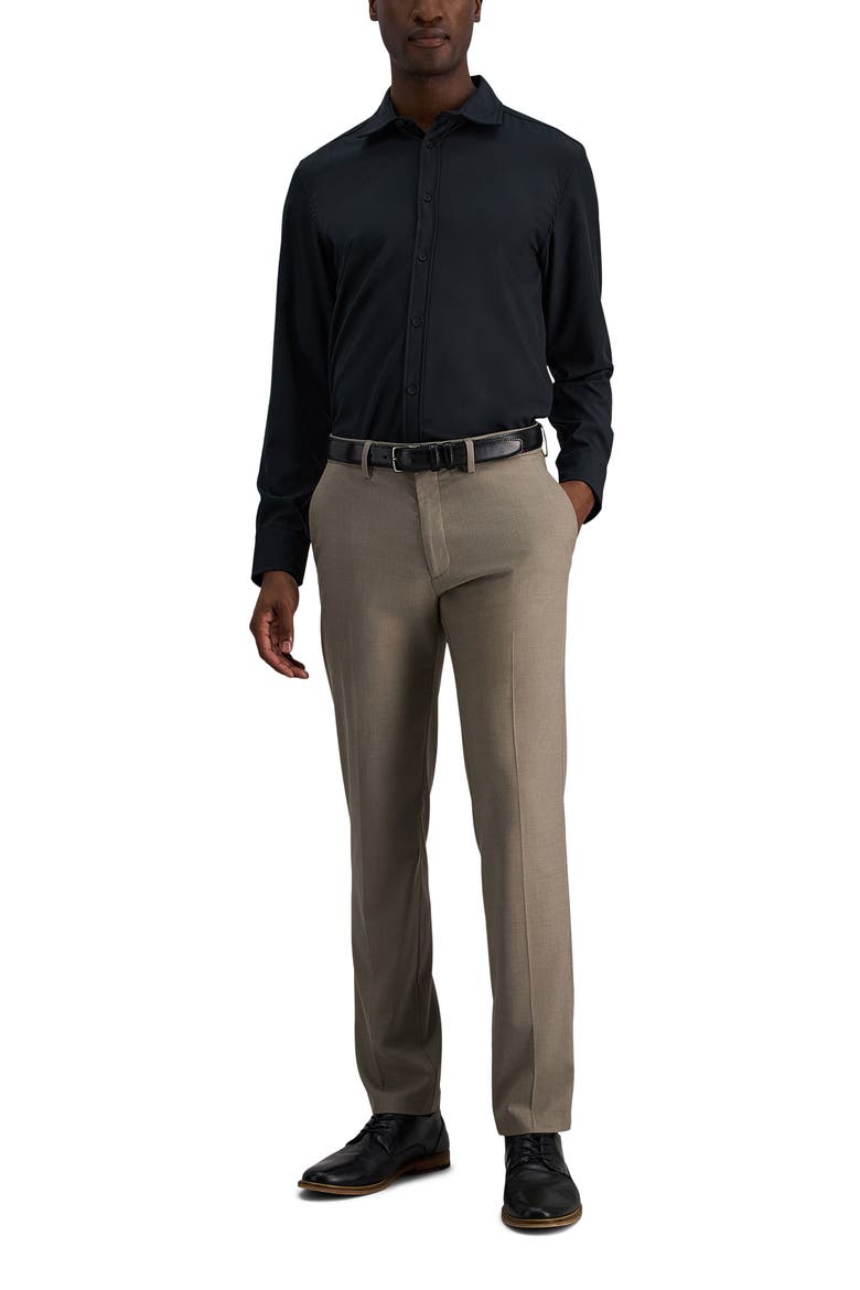 Slim Fit Sharkskin Pants, Alternate, color, OATMEAL