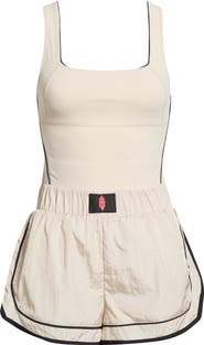 Free People FP Movement Varsity Blues Mixed Media Romper