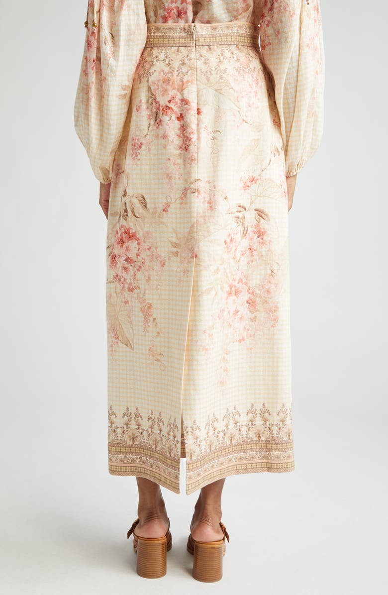 Zimmermann Tropical Floral Linen Pencil Skirt, Alternate, color, 