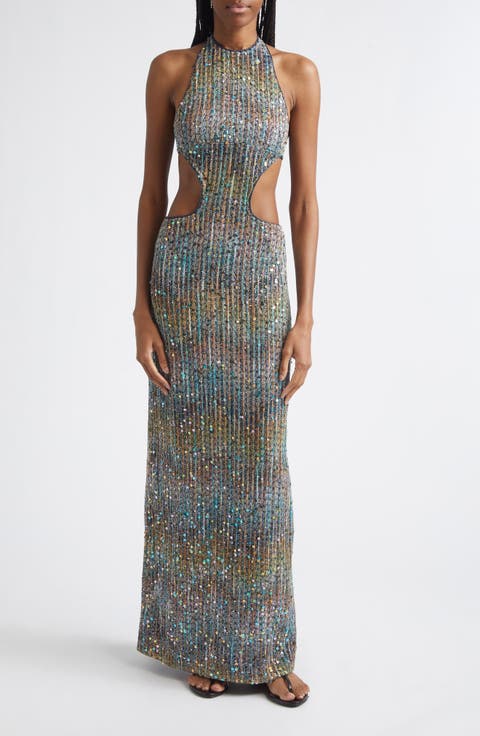 Metallic Cutout Dress