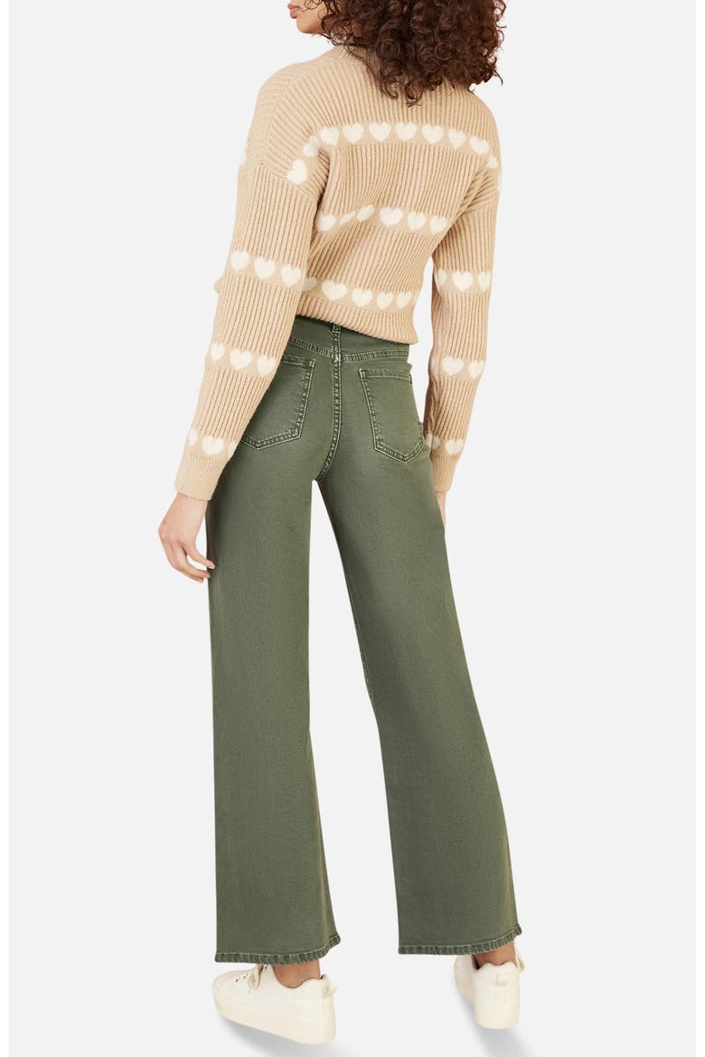Stretch Canvas Wide Leg Jeans, Alternate, color, Green