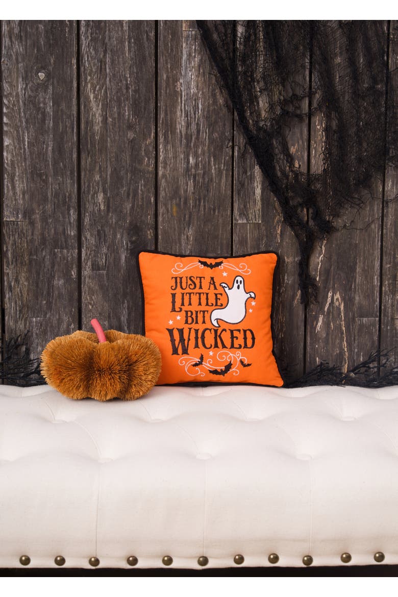 Ghost 100% Cotton Halloween Mini Accent Pillow 10" x 10", Alternate, color, Orange