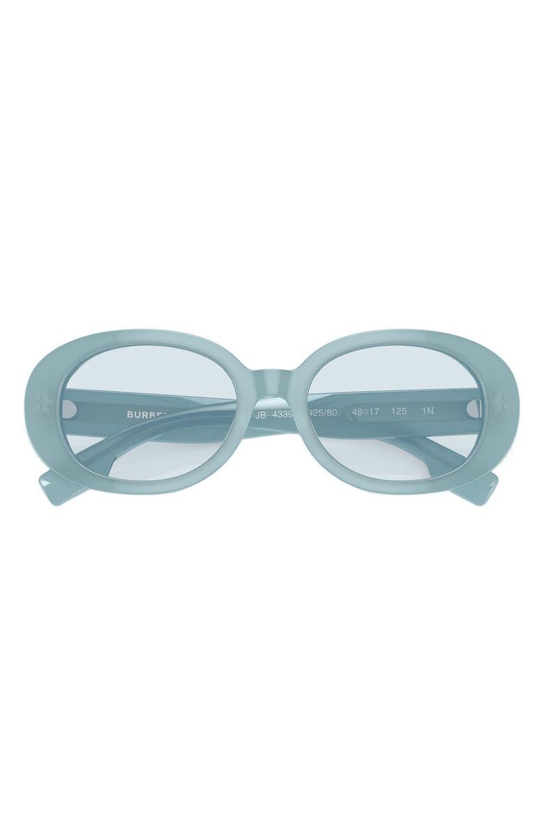Burberry Kids' 48mm Oval Sunglasses, Alternate, color, Azure / Light Blue