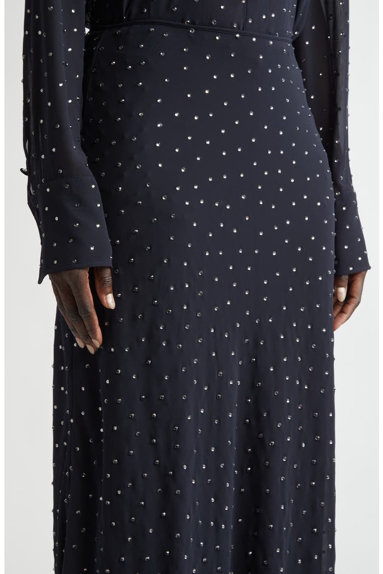 Kinski Crystal Embellished Georgette Skirt, Alternate, color, 000400 NAVY