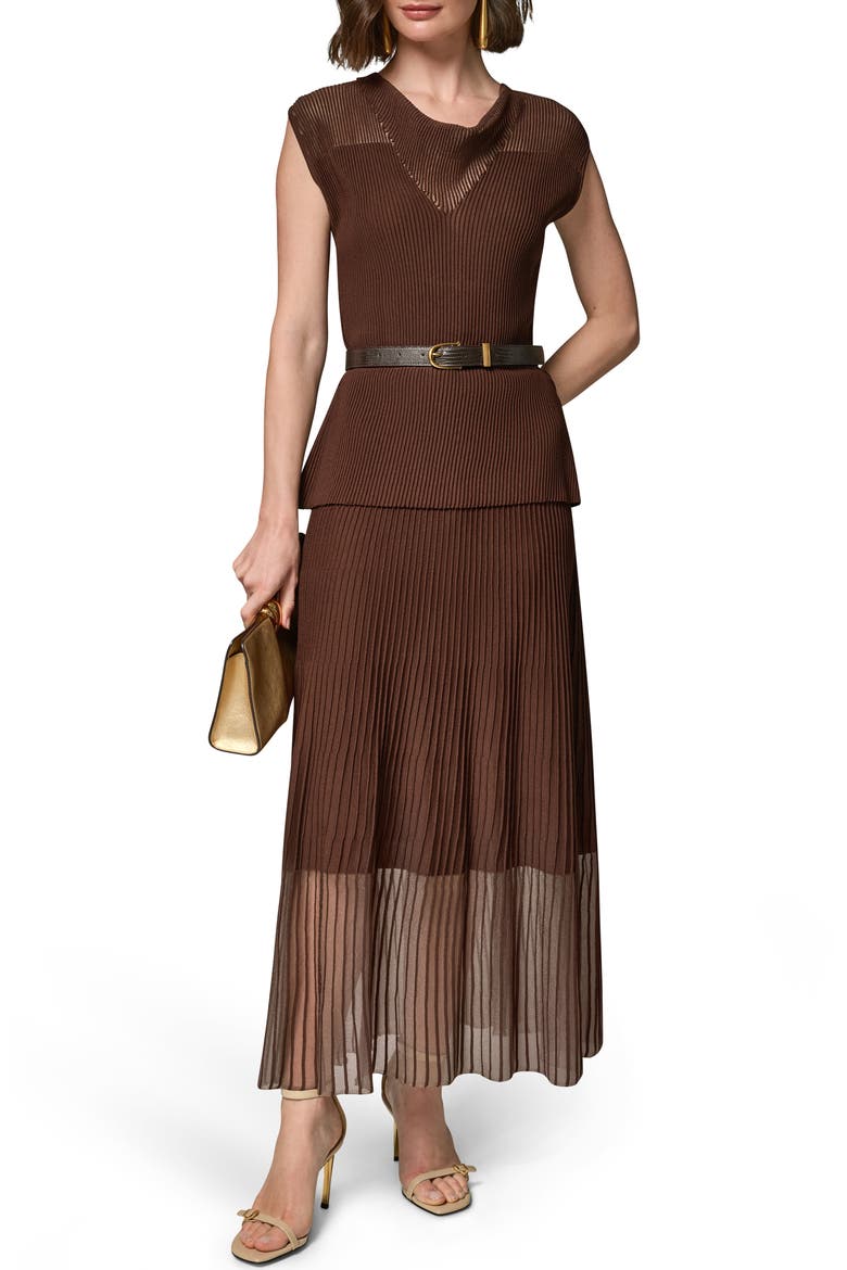 Belted Cap Sleeve Maxi Dress, Main, color, CANYON