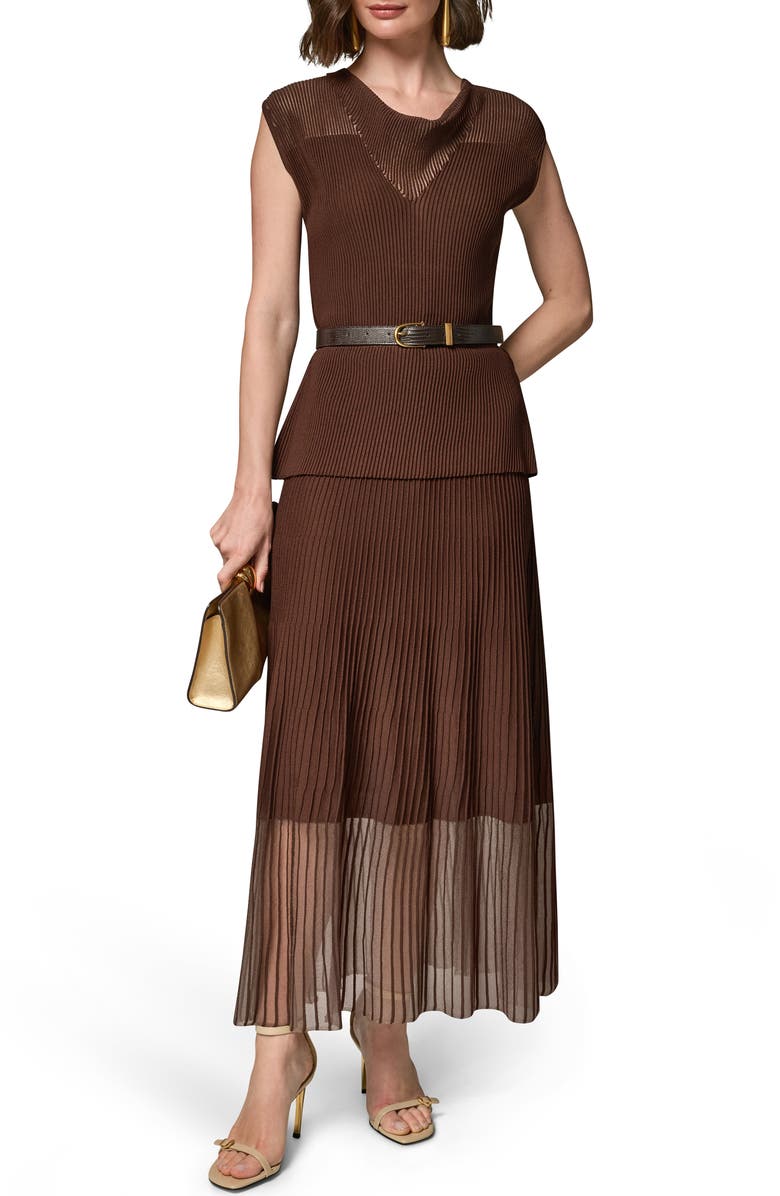 Donna Karan New York Belted Cap Sleeve Maxi Dress, Main, color,