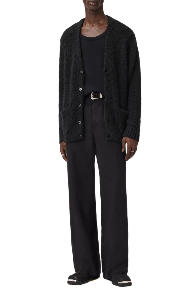 AllSaints Tobie Merino Wool Blend Cardigan, Alternate, color, Black