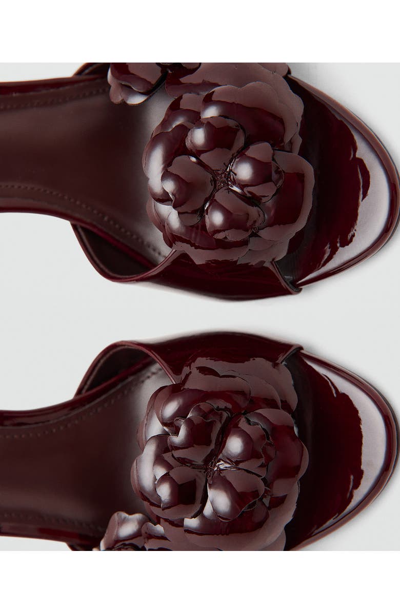 MANGO Flora Petals Slide Sandal, Alternate, color, Chocolate