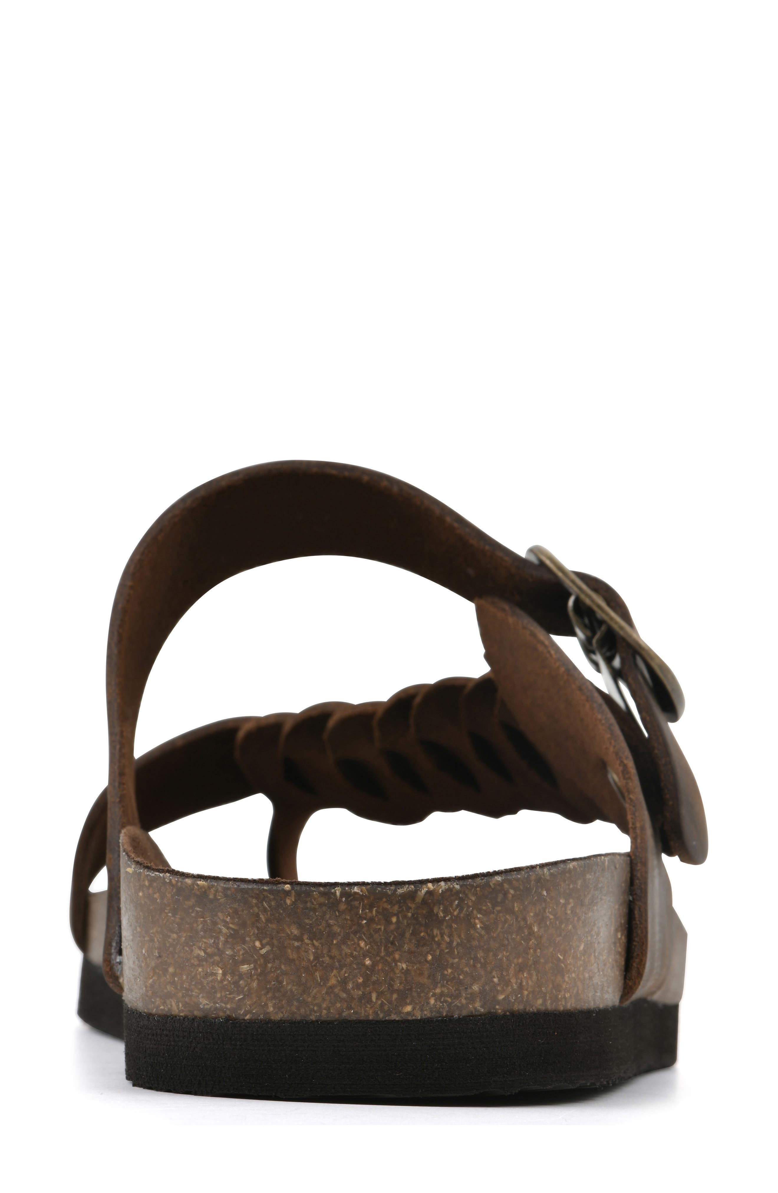 Happier Sandal, Alternate, color, BROWN/ LEATHER