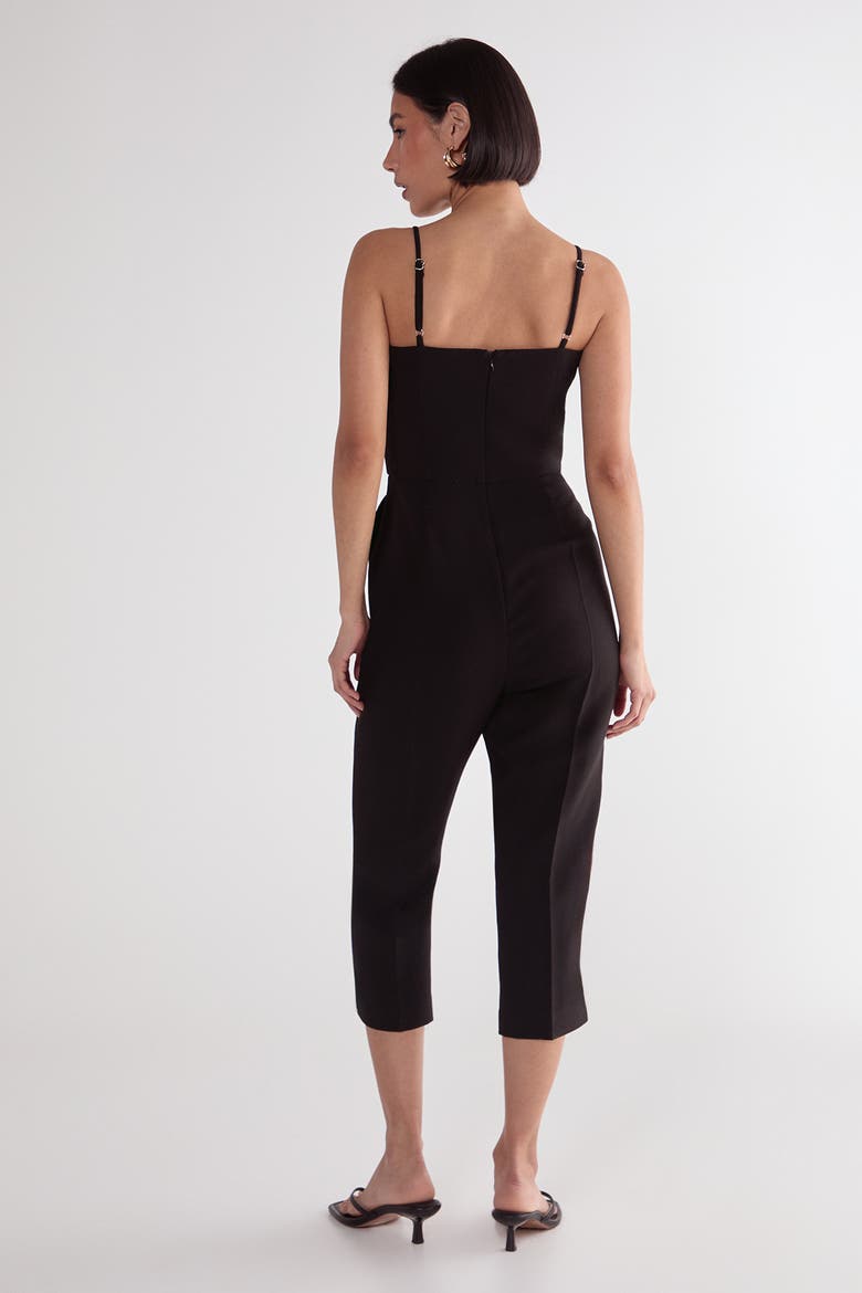 Tailored Capri Square Neck Playsuit, Alternate, color, Black