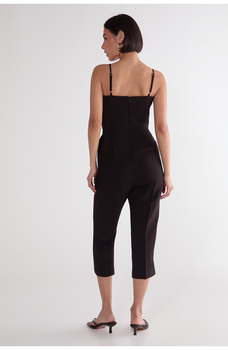 NASTY GAL Tailored Capri Square Neck Playsuit, Alternate, color, Black