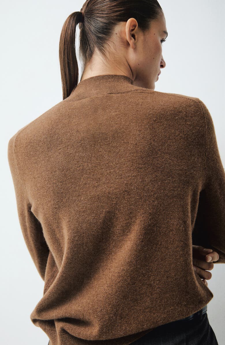 MANGO Mock Neck Cashmere Sweater, Alternate, color, 