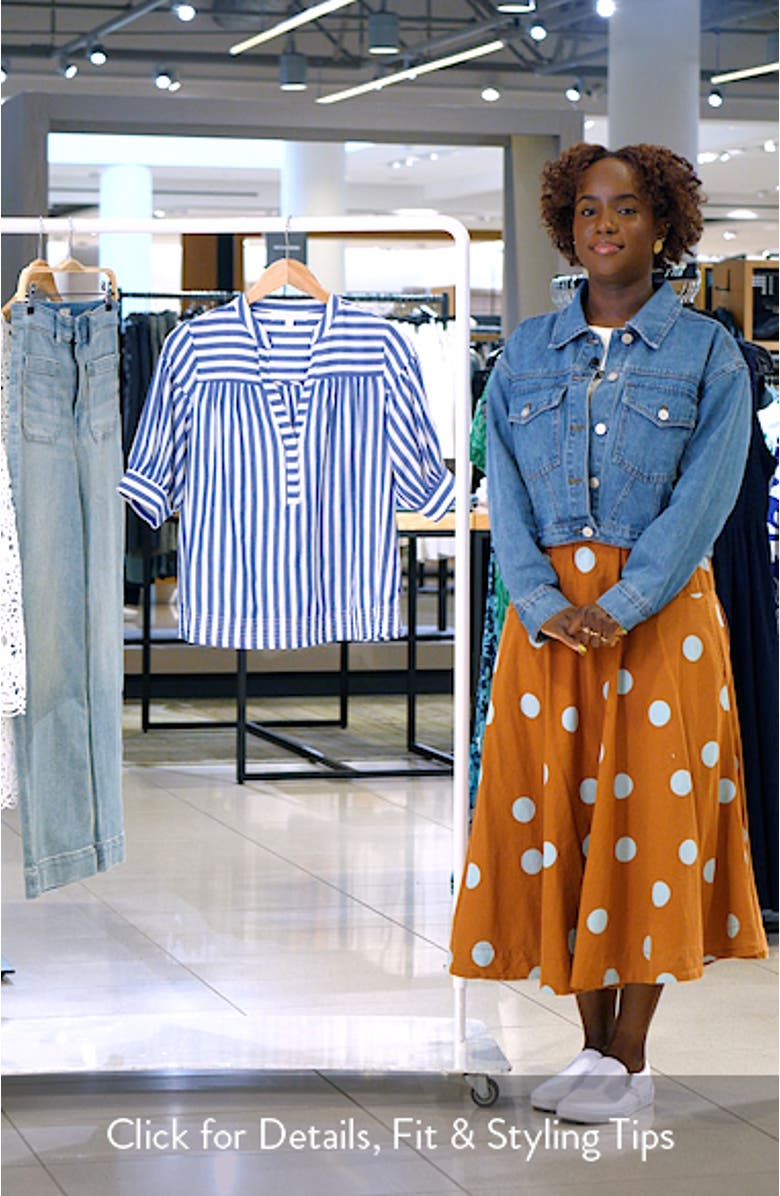Catana Stripe Split Neck Top, sales video thumbnail